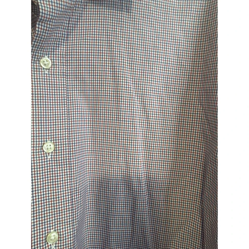 Polo Ralph Lauren Regent Classic Fit Shirt Mens 17 34/35 Red Blue Micro Check